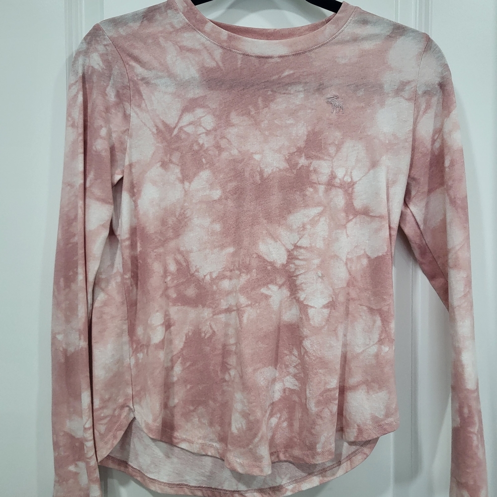 Abercrombie Kids Blush Tie-Dye Long Sleeve Tee